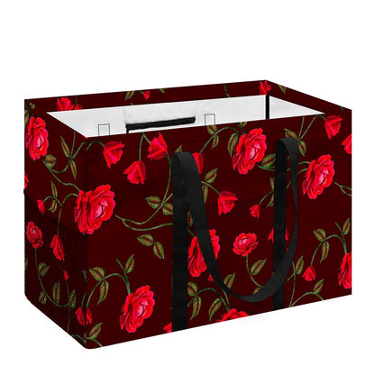 Red Rose Floral Flower Pattern Print Utility Tote Bag