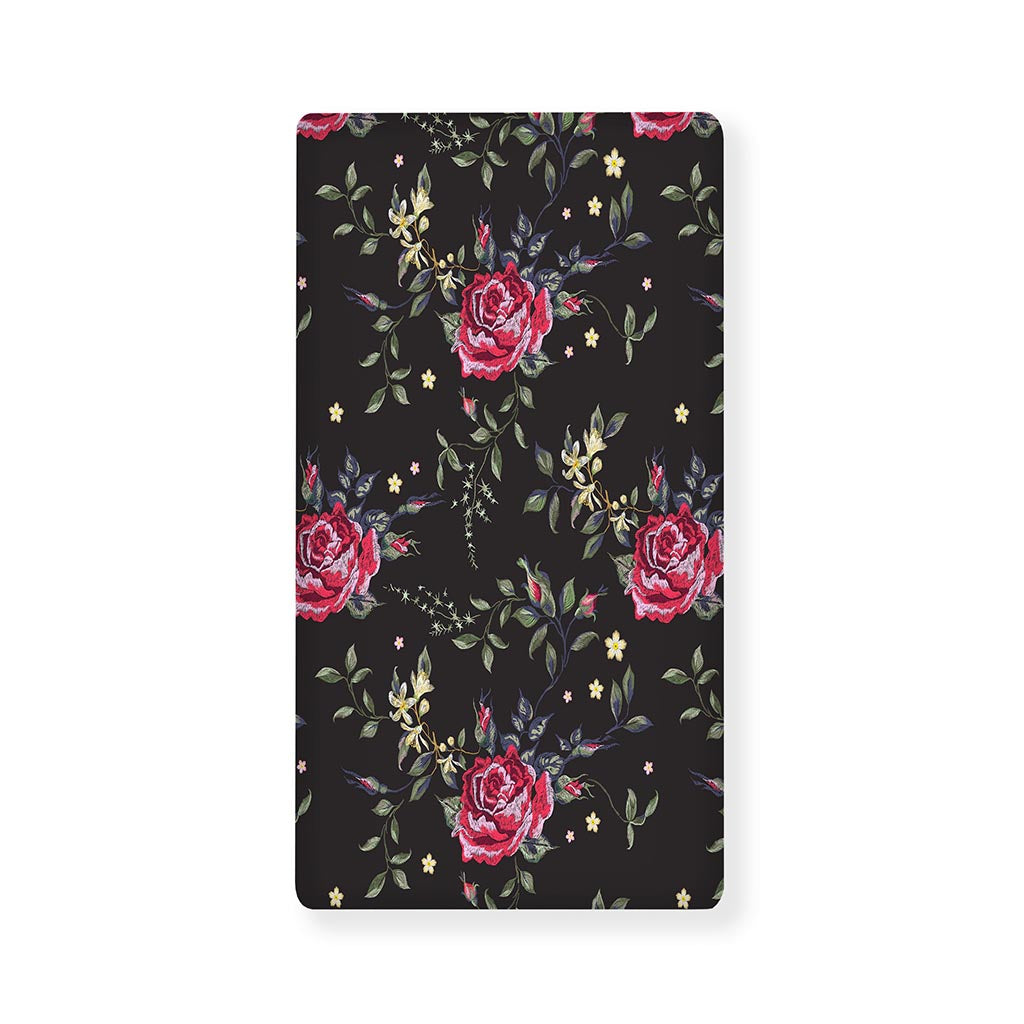 Red Rose Floral Pattern Print Baby Crib Sheet