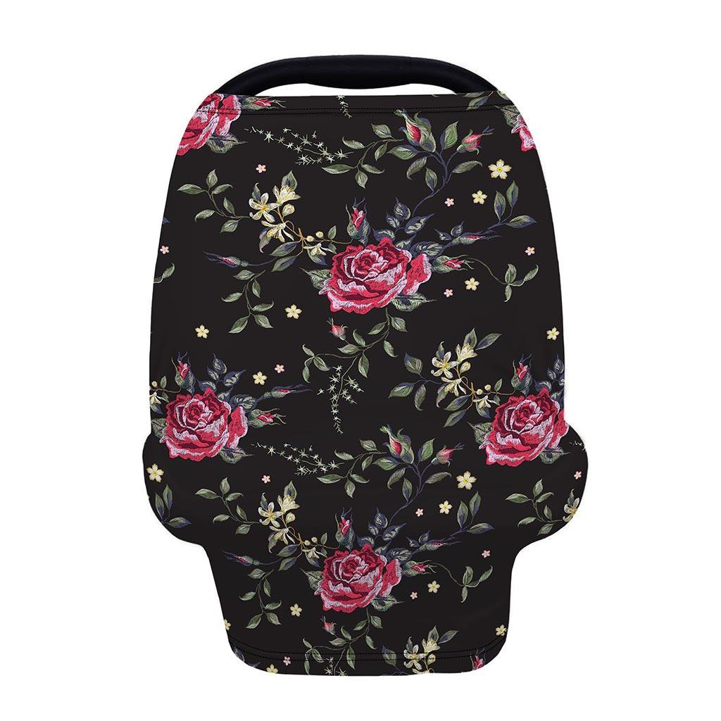 Red Rose Floral Pattern Print Baby Seat Cover