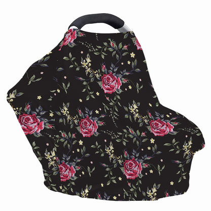 Red Rose Floral Pattern Print Baby Seat Cover