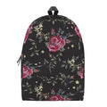 Red Rose Floral Pattern Print School Backpack