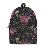 Red Rose Floral Pattern Print Backpack