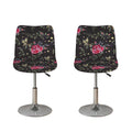Red Rose Floral Pattern Print Bar Stool Covers