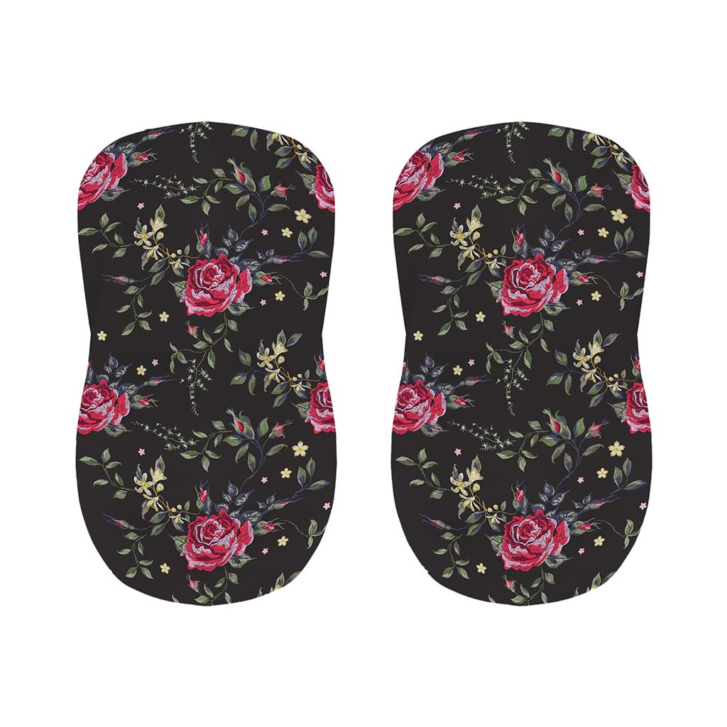 Red Rose Floral Pattern Print Bar Stool Covers
