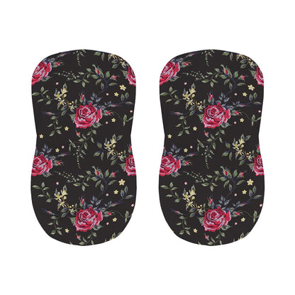Red Rose Floral Pattern Print Bar Stool Covers