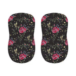 Red Rose Floral Pattern Print Bar Stool Covers
