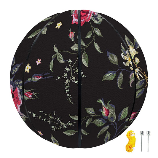 Red Rose Floral Pattern Print Basketball