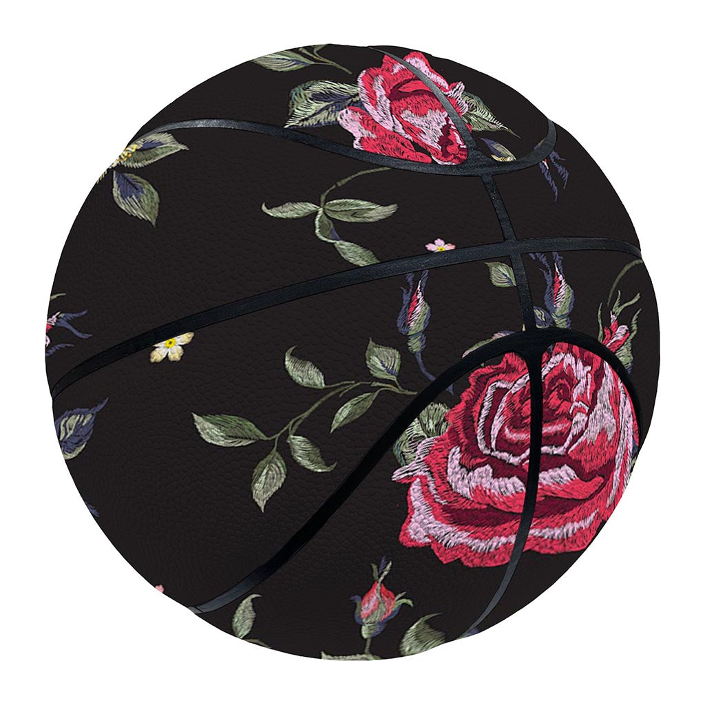 Red Rose Floral Pattern Print Basketball