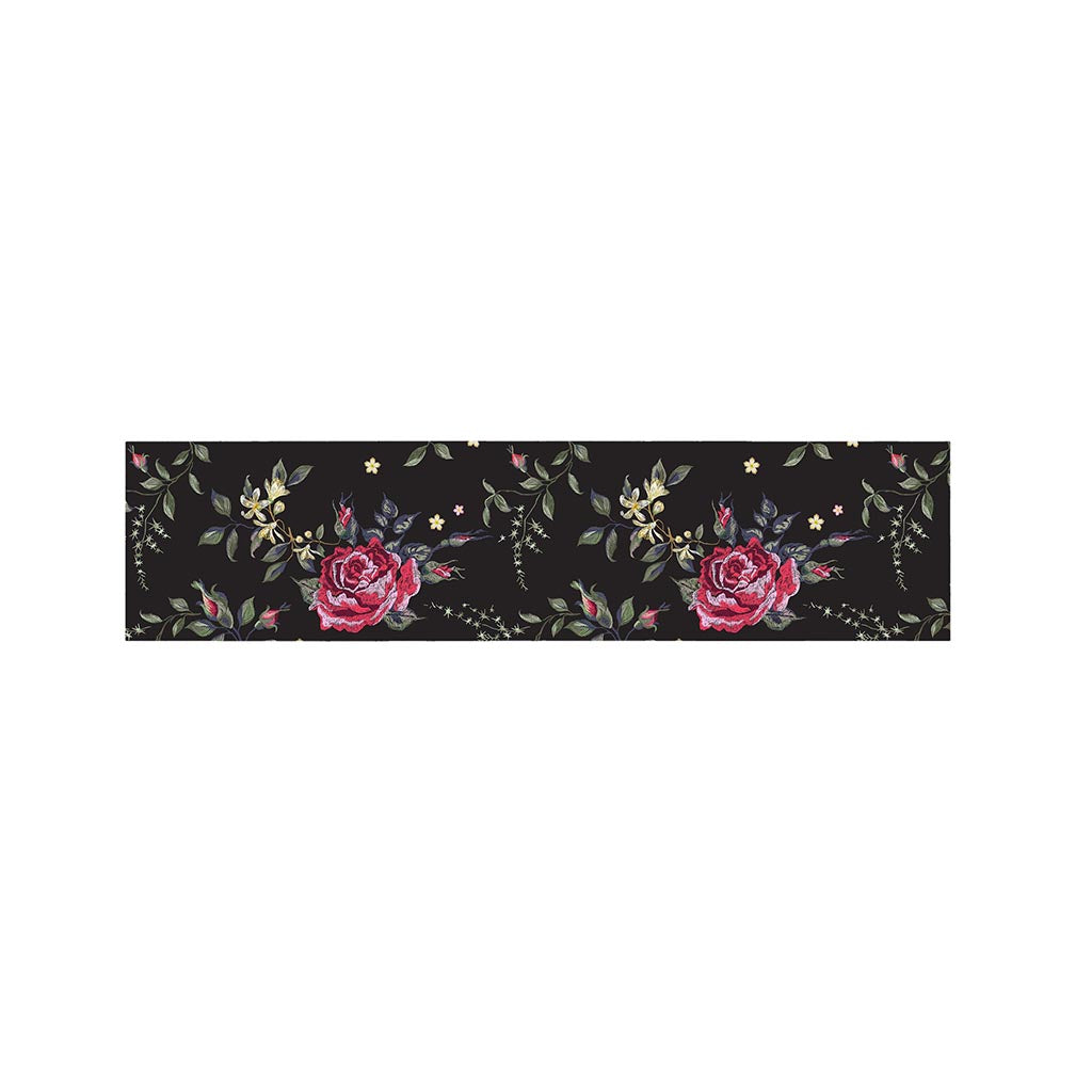 Red Rose Floral Pattern Print Bed Runner