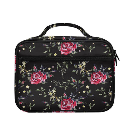 Red Rose Floral Pattern Print Briefcase Bible Bag