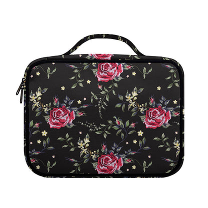 Red Rose Floral Pattern Print Briefcase Bible Bag