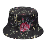 Red Rose Floral Pattern Print Bucket Hat