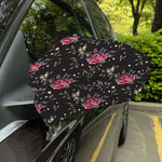 Red Rose Floral Pattern Print Car Side Mirror Covers
