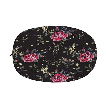 Red Rose Floral Pattern Print Car Side Mirror Covers