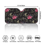 Red Rose Floral Pattern Print Car Windshield Sun Shade