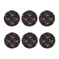Red Rose Floral Pattern Print Coaster Set