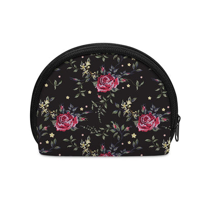 Red Rose Floral Pattern Print Coin Purse