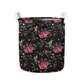 Red Rose Floral Pattern Print Collapsible Laundry Basket