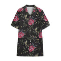 Red Rose Floral Pattern Print Cotton Hawaiian Shirt