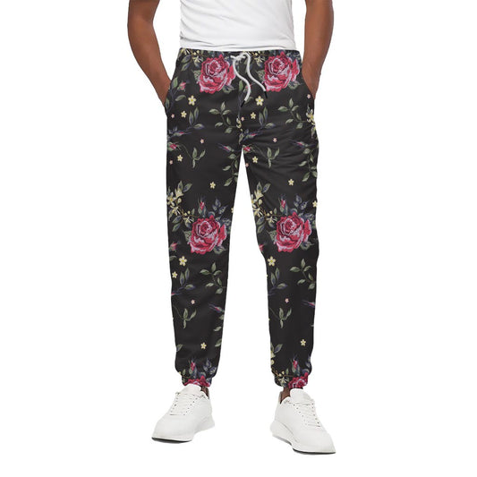 Red Rose Floral Pattern Print Cotton Pants