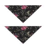 Red Rose Floral Pattern Print Dog Bandana