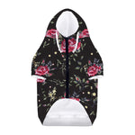 Red Rose Floral Pattern Print Dog Zip Up Hoodie