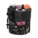 Red Rose Floral Pattern Print Drawstring Makeup Bag