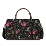 Red Rose Floral Pattern Print Duffle Bag