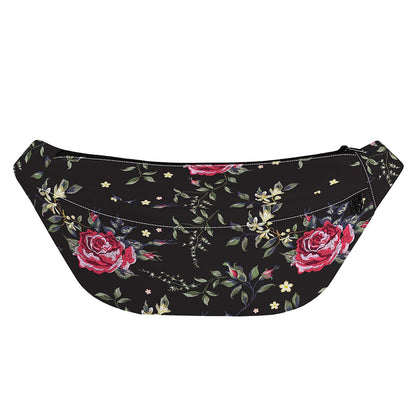 Red Rose Floral Pattern Print Fanny Pack