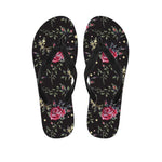 Red Rose Floral Pattern Print Flip Flops