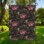 Red Rose Floral Pattern Print Garden Flag