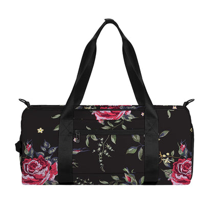 Red Rose Floral Pattern Print Gym Bag