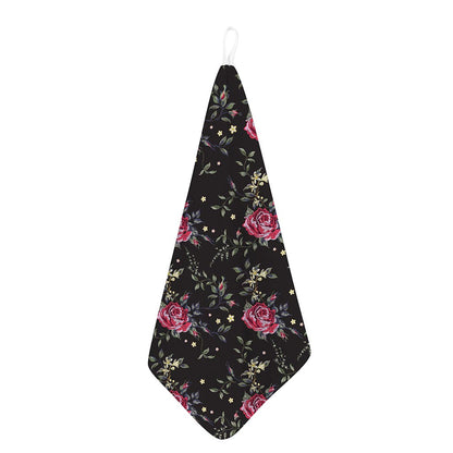 Red Rose Floral Pattern Print Hand Towel