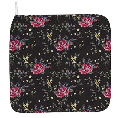 Red Rose Floral Pattern Print Hand Towel