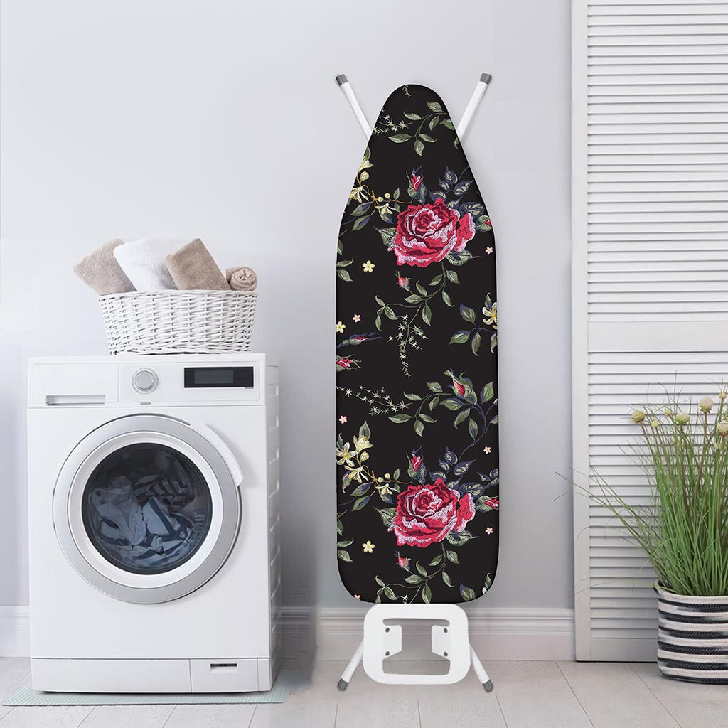 Red Rose Floral Pattern Print Ironing Board Cover