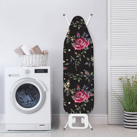 Red Rose Floral Pattern Print Ironing Board Cover