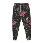 Red Rose Floral Pattern Print Jogger Pants