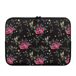 Red Rose Floral Pattern Print Laptop Sleeve