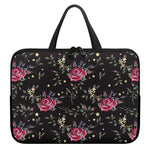 Red Rose Floral Pattern Print Laptop Sleeve With Handle