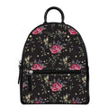 Red Rose Floral Pattern Print Leather Backpack