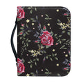 Red Rose Floral Pattern Print Leather Bible Cover