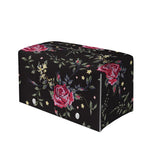 Red Rose Floral Pattern Print Leather Tissue Box Cover