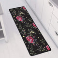 Red Rose Floral Pattern Print Long Kitchen Mat