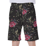 Red Rose Floral Pattern Print Men's Beach Shorts