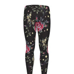 Red Rose Floral Pattern Print Men's leggings