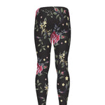 Red Rose Floral Pattern Print Men's leggings