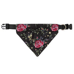Red Rose Floral Pattern Print Over The Collar Dog Bandana