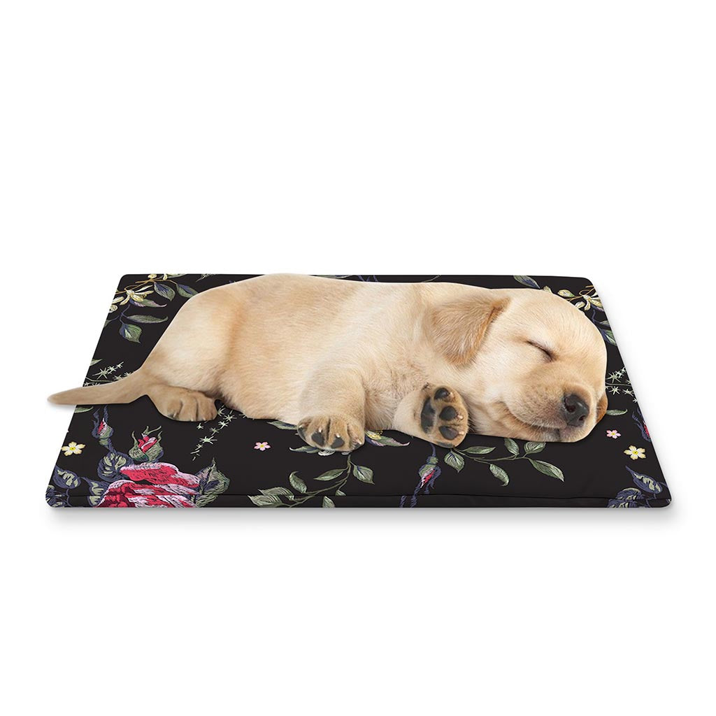Red Rose Floral Pattern Print Pet Cooling Mat Cover