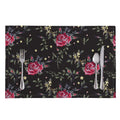 Red Rose Floral Pattern Print Placemat