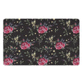 Red Rose Floral Pattern Print Polyester Doormat